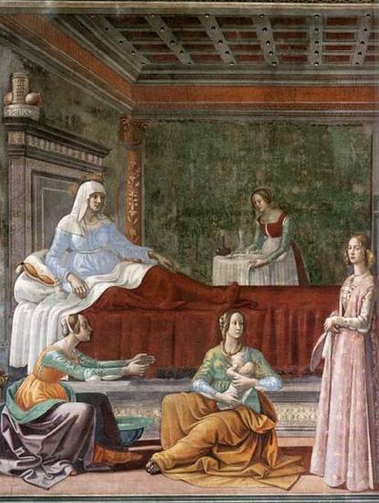 GHIRLANDAIO, Domenico Detail of Birth of St John the Baptist France oil painting art